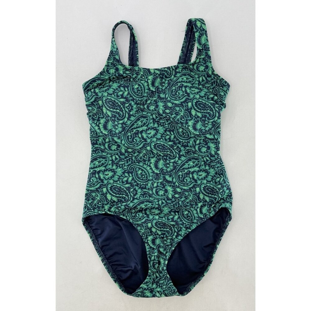 Lands’ End Chlorine Resistant Scoop Neck High Leg Soft Cup Tugless Sporty Sz‎ 6